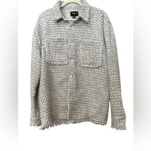 H & M Tweed Fringe Shacket, Medium (Oversized)